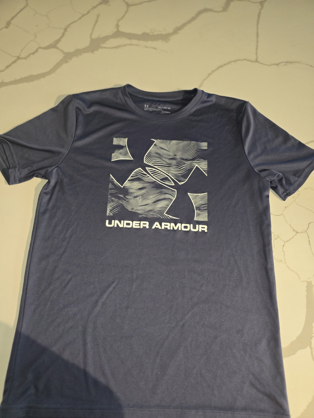Under Armour Navy Blue Graphic Logo Short Sleeve Tee - Kids